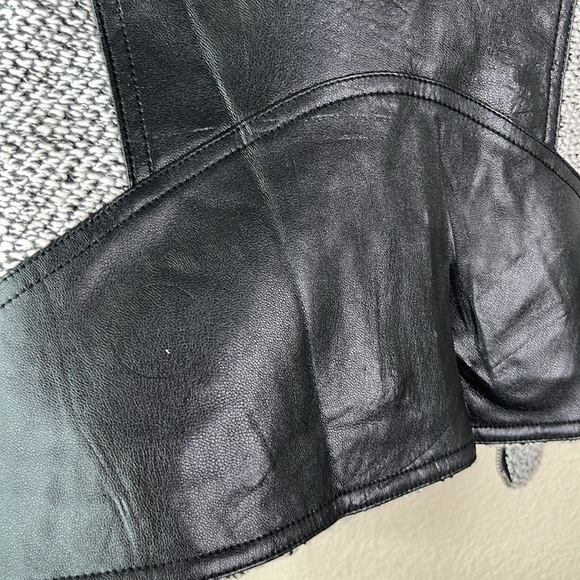 NWT Blanc Noir Women’s Long Sleeve Knitted Leather Jacket Size Small #650 - Picture 14 of 17
